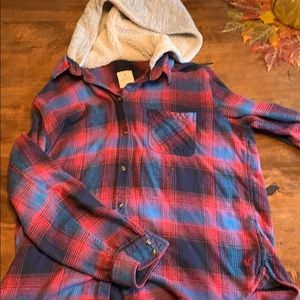 American eagle outfitters flannel hoodie